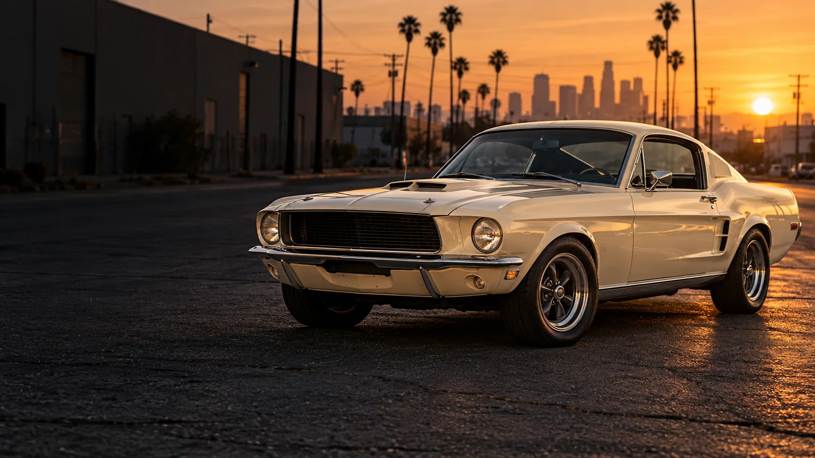 Classic American muscle car in California